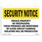 Signmission OSHA Security Sign, 5" Height, 7" Width, Private Property No Trespassing These Premises, Landscape OS-SN-D-57-L-11496 - alternate 1